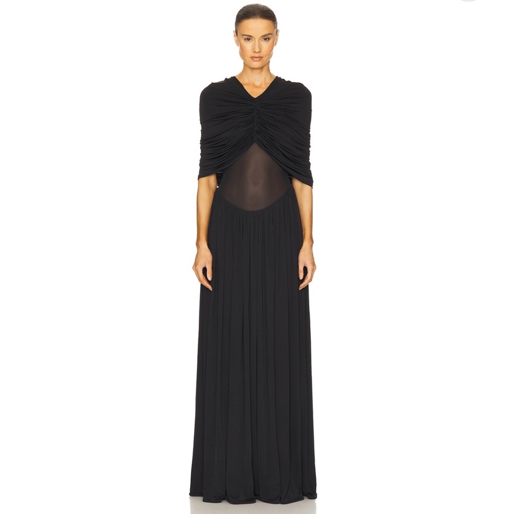Helsa Philomena Jersey Dress in Black Elegant Black Evening Gown